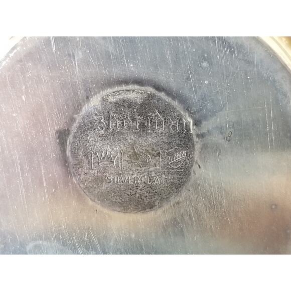 Sheridan Silverplate Sugar Bowl Creamer Coffee Pourer Vintage Collectible - Picture 10 of 15